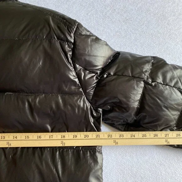 Moncler Maya Puffer Jacket Men's 5 Black Shiny Glossy Down Coat - Picture 15 of 16